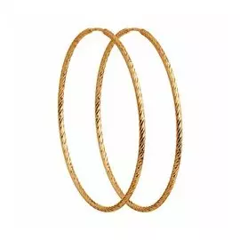 Золотые серьги-конго с алмазной гранью