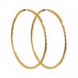 Золотые серьги-конго с алмазной гранью