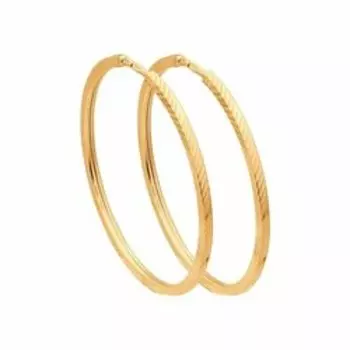 Золотые серьги-конго с алмазной гранью