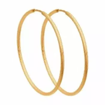 Золотые серьги-конго с алмазной гранью