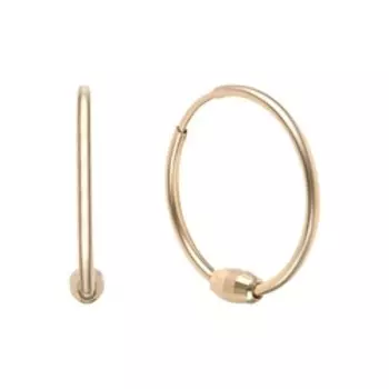 Золотые серьги-конго с алмазной обработкой