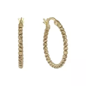 Золотые серьги-конго с алмазной обработкой