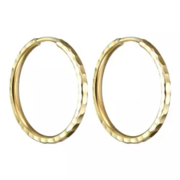 Золотые серьги-конго с алмазной обработкой