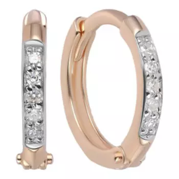 Золотые серьги-конго с бриллиантами