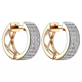 Золотые серьги-конго с бриллиантами