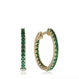 Золотые серьги-конго с изумрудами