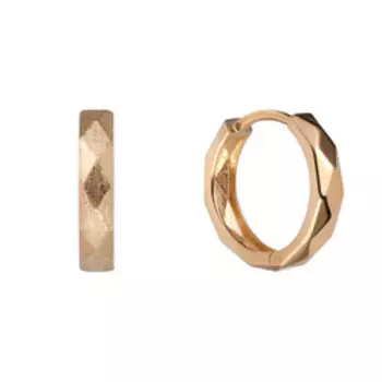 Золотые серьги-конго с матированием