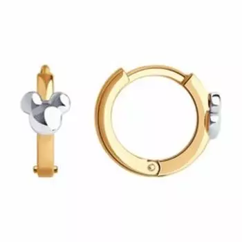 Золотые серьги "Микки Маус"