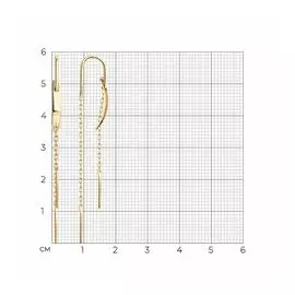 Золотые серьги-протяжки