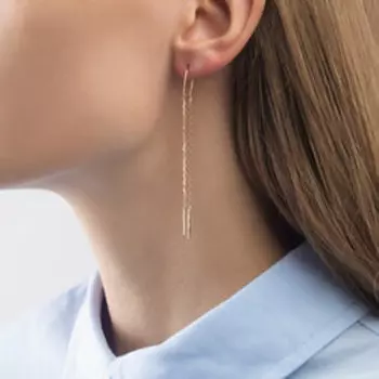 Золотые серьги-протяжки