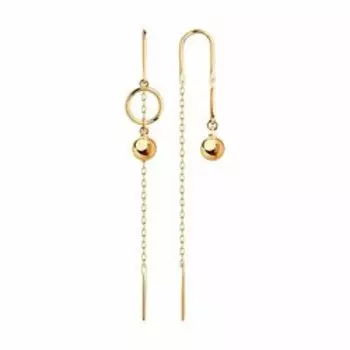 Золотые серьги-протяжки