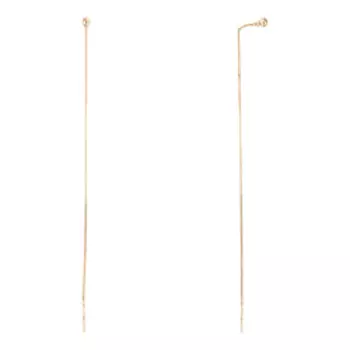 Золотые серьги-протяжки плетение "Панцирное"