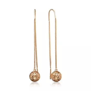 Золотые серьги-протяжки плетение "Панцирное"