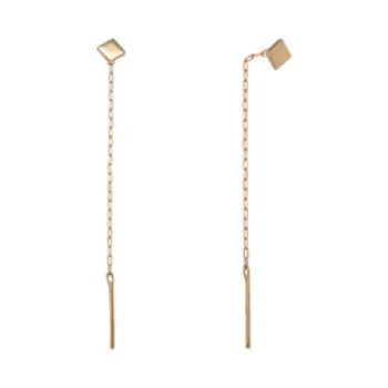 Золотые серьги-протяжки плетение "Якорное"