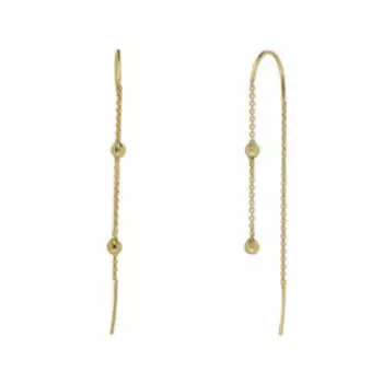 Золотые серьги-протяжки с алмазной обработкой