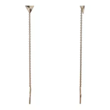 Золотые серьги-протяжки с алмазной обработкой "Якороное плетение"