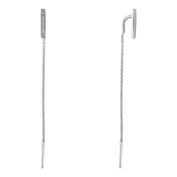 Золотые серьги-протяжки с бриллиантами