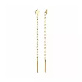 Золотые серьги-протяжки "Звезды"