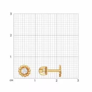 Золотые серьги-пусеты