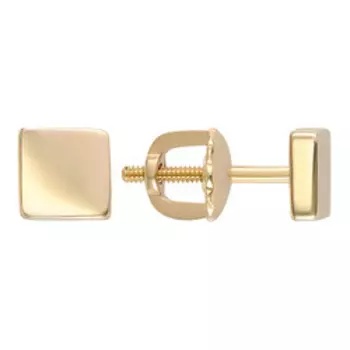 Золотые серьги-пусеты "Квадраты"