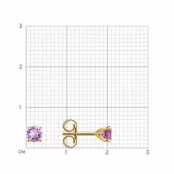 Серьги из золота с аметистами