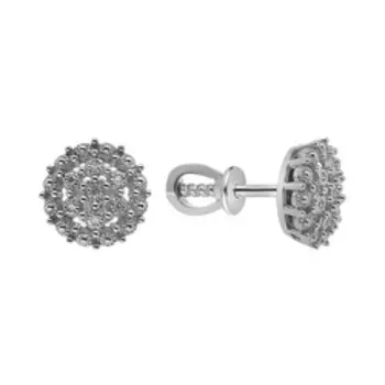 Золотые серьги-пусеты с бриллиантами