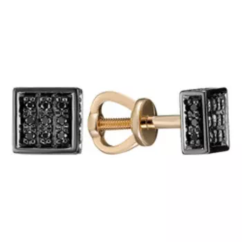 Золотые серьги-пусеты с бриллиантами