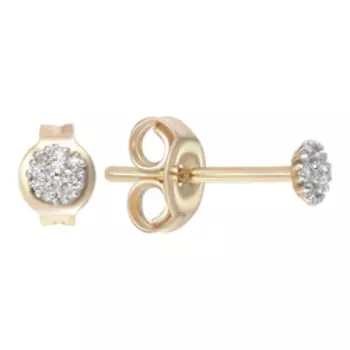 Золотые серьги-пусеты с бриллиантами