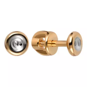 Золотые серьги-пусеты с бриллиантами