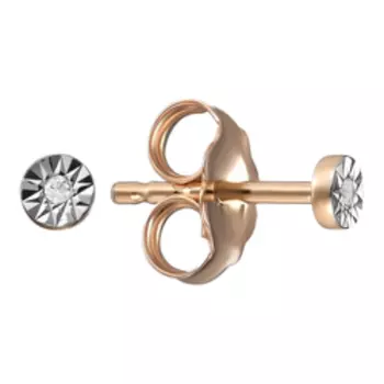 Золотые серьги-пусеты с бриллиантами