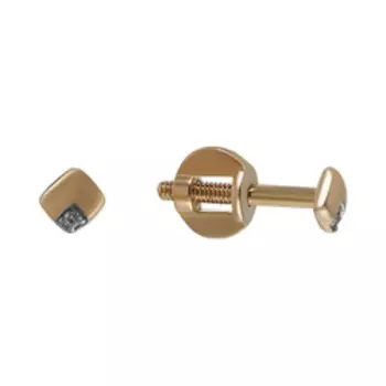 Золотые серьги-пусеты с бриллиантами