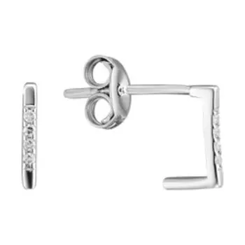 Золотые серьги-пусеты с бриллиантами