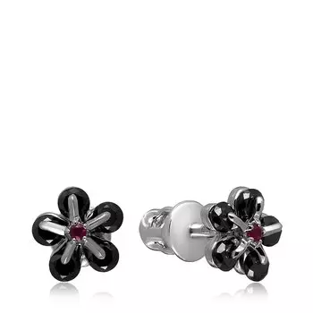 Золотые серьги-пусеты с бриллиантами