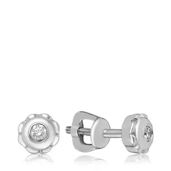 Золотые серьги-пусеты с бриллиантами