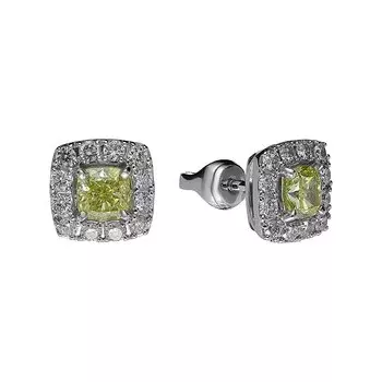 Золотые серьги-пусеты с бриллиантами