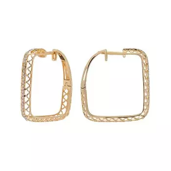 Золотые серьги-пусеты с бриллиантами