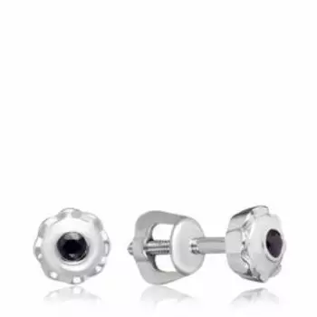 Золотые серьги-пусеты с сапфирами