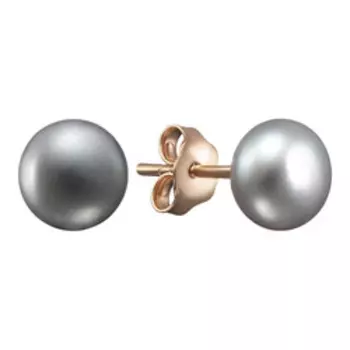 Золотые серьги-пусеты с жемчугом