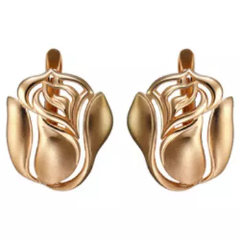 Золотые серьги "Розы"