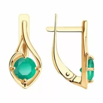 Золотые серьги с агатами