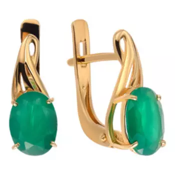 Золотые серьги с агатами