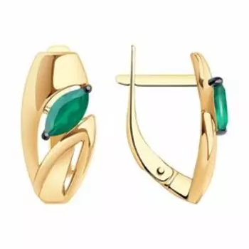 Золотые серьги с агатами