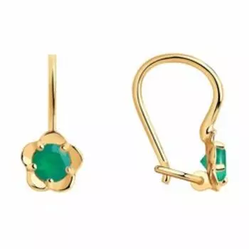 Золотые серьги с агатами