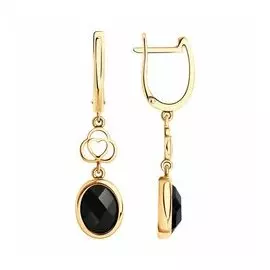 Золотые серьги с агатами