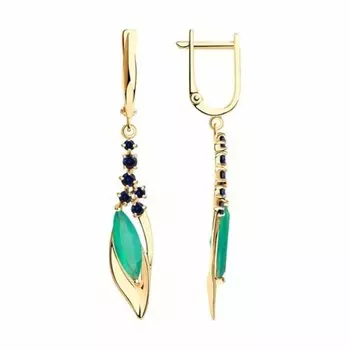 Золотые серьги с агатами