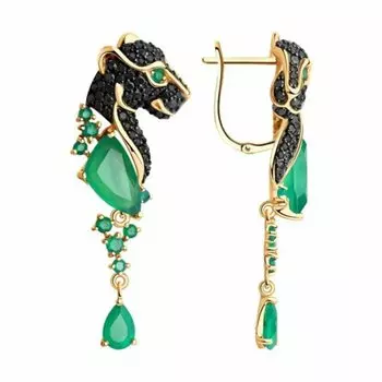 Золотые серьги с агатами