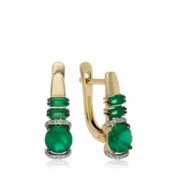 Золотые серьги с агатами