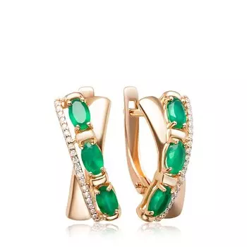 Золотые серьги с агатами