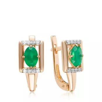 Золотые серьги с агатами