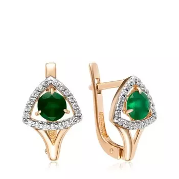 Золотые серьги с агатами